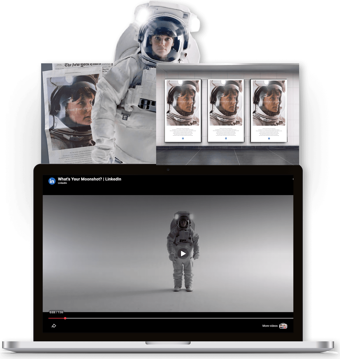 LinkedIn brand voice guide and integrated campaign work.